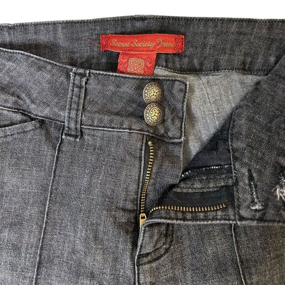 Secret Society Women’s Jeans Bootcut Charcoal Gray Size 28 Center Seams - Picture 4 of 11